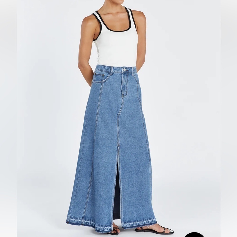 DISSH LENNON VINTAGE BLUE DENIM MAXI sz.US-4 - Picture 3 of 11